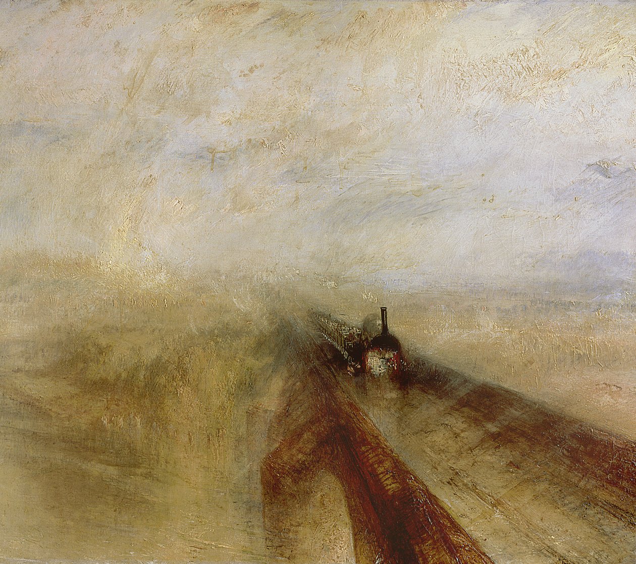Vapor de chuva e velocidade, The Great Western Railway, pintado antes de 1844 de Joseph Mallord William Turner