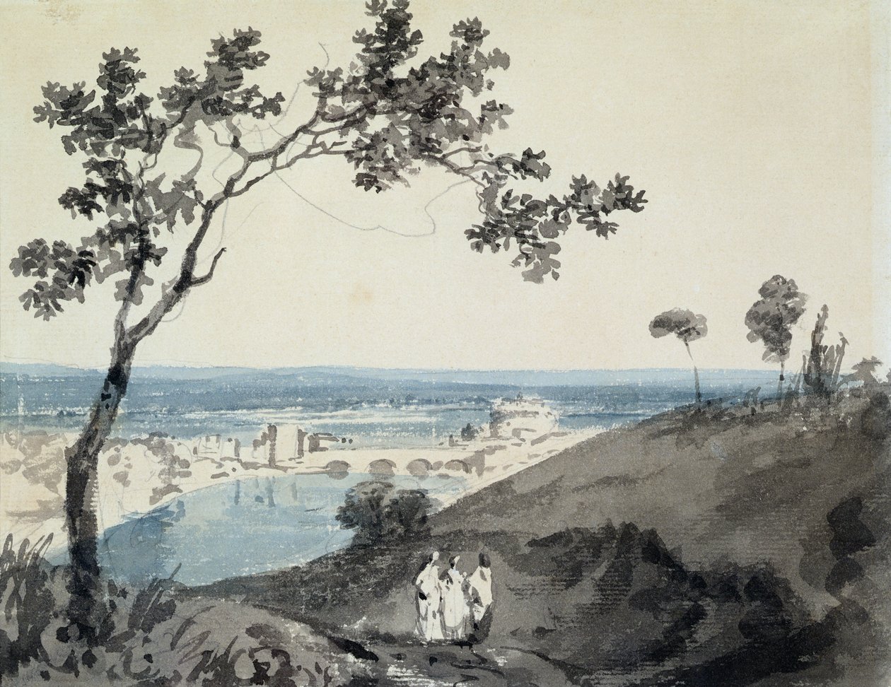Roma, segundo Richard Wilson (1714-82) (lápis e aquarela sobre papel) de Joseph Mallord William Turner