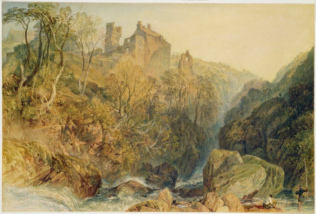 Castelo de Roslin, Midlothian (aguarela e guache sobre papel) de Joseph Mallord William Turner