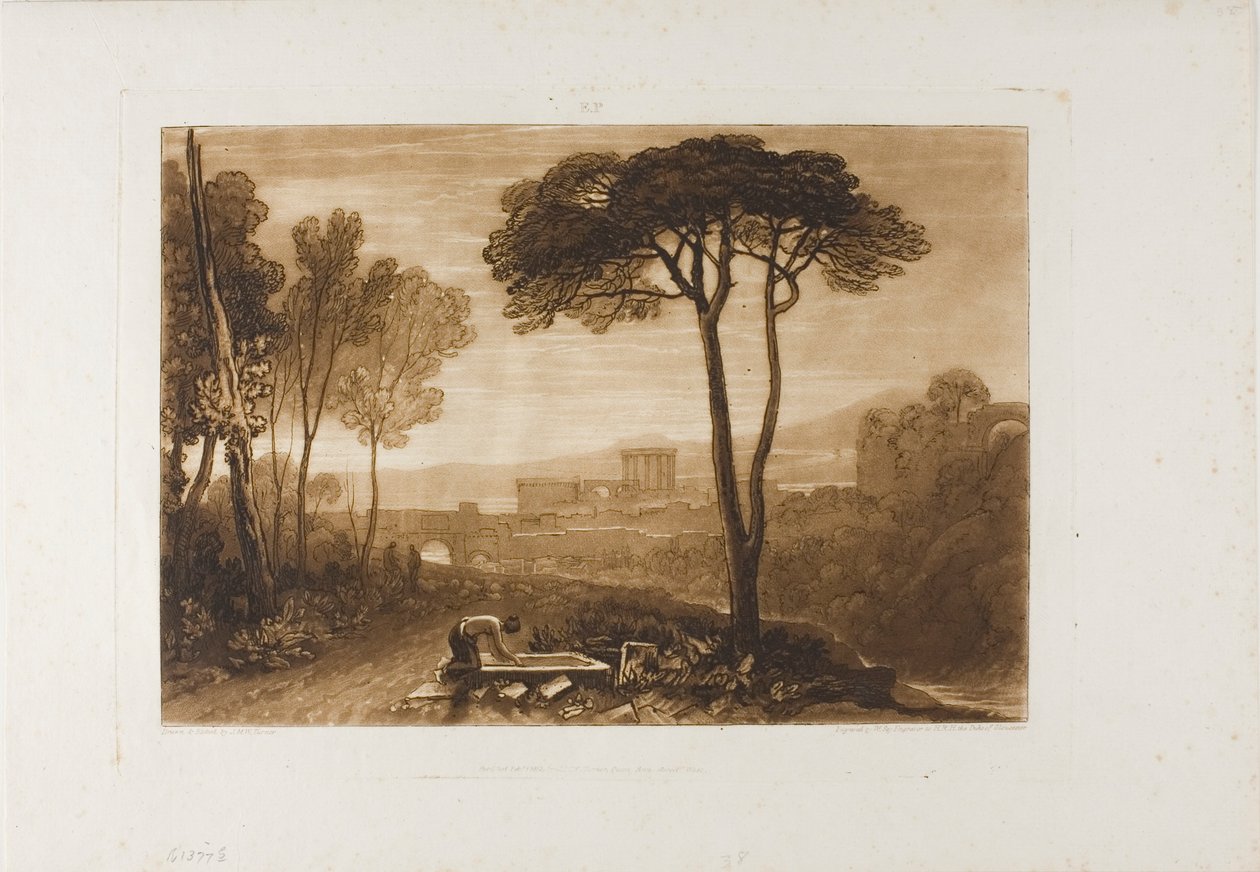 Cena na Companhia, placa 38 do Livro de Estudos de Joseph Mallord William Turner