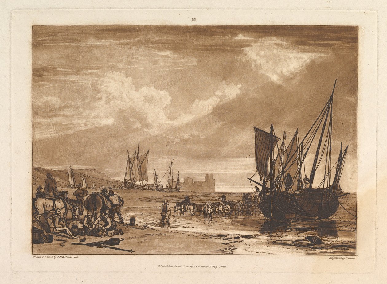 Cena na costa francesa Liber Studiorum, parte I, chapa 4, 11 de junho de 1807. de Joseph Mallord William Turner