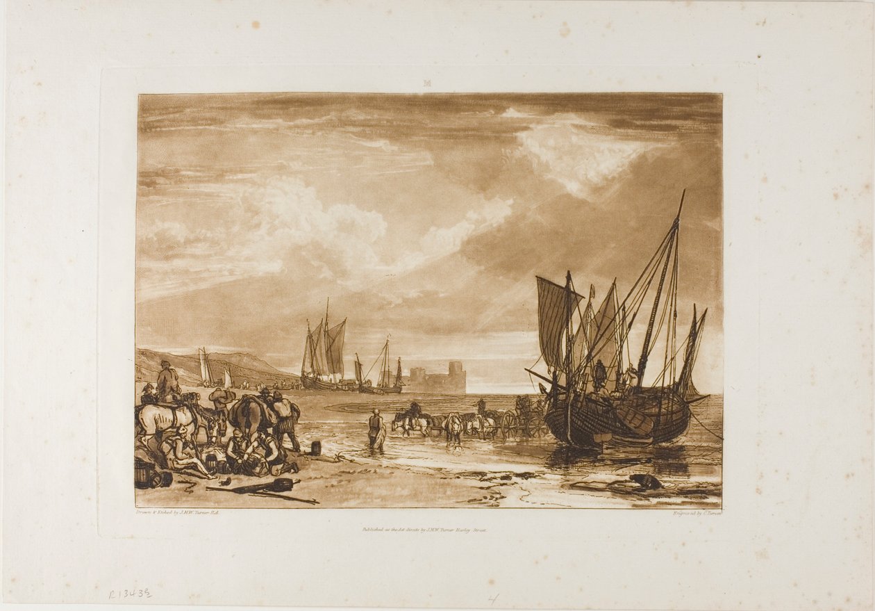 Cena na costa francesa, placa 4 do Liber Studiorum de Joseph Mallord William Turner