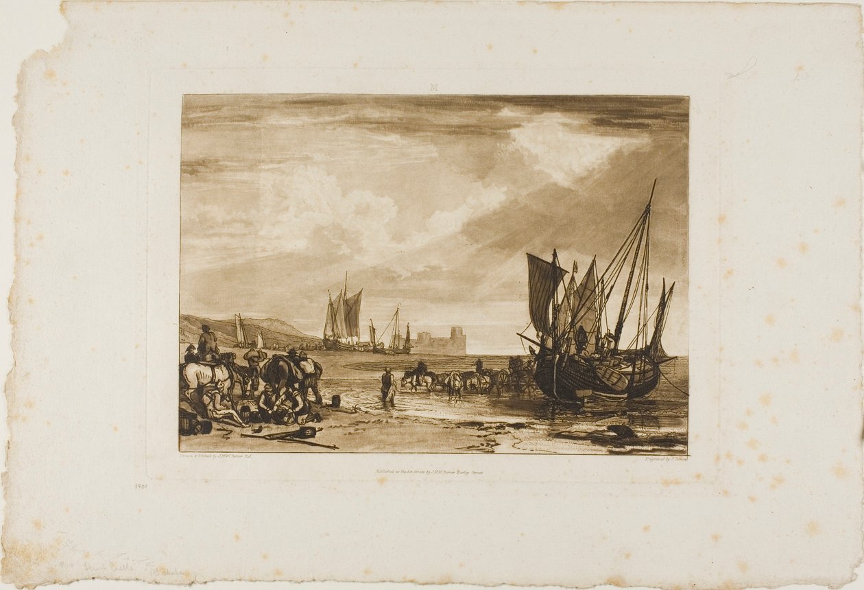 Cena na costa francesa, placa 4 do Liber Studiorum de Joseph Mallord William Turner