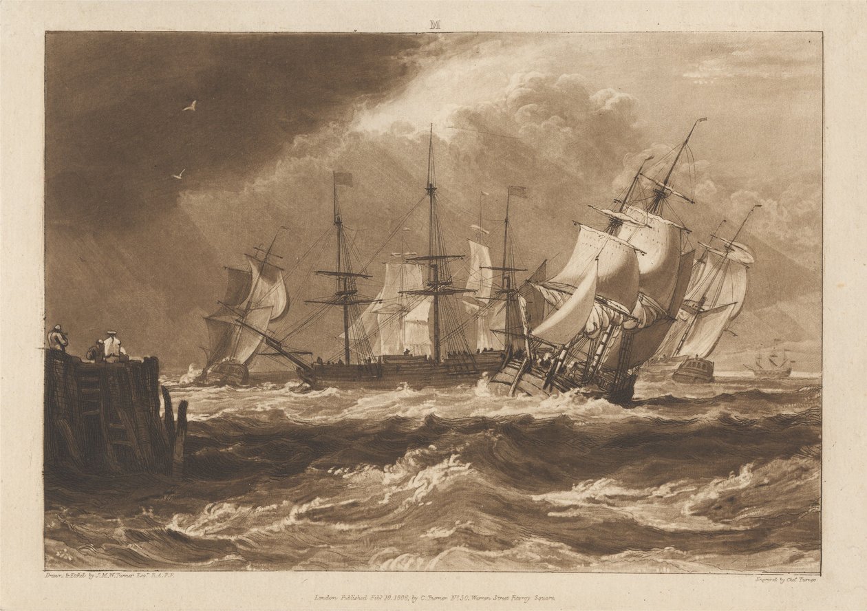 Navios numa brisa de Joseph Mallord William Turner