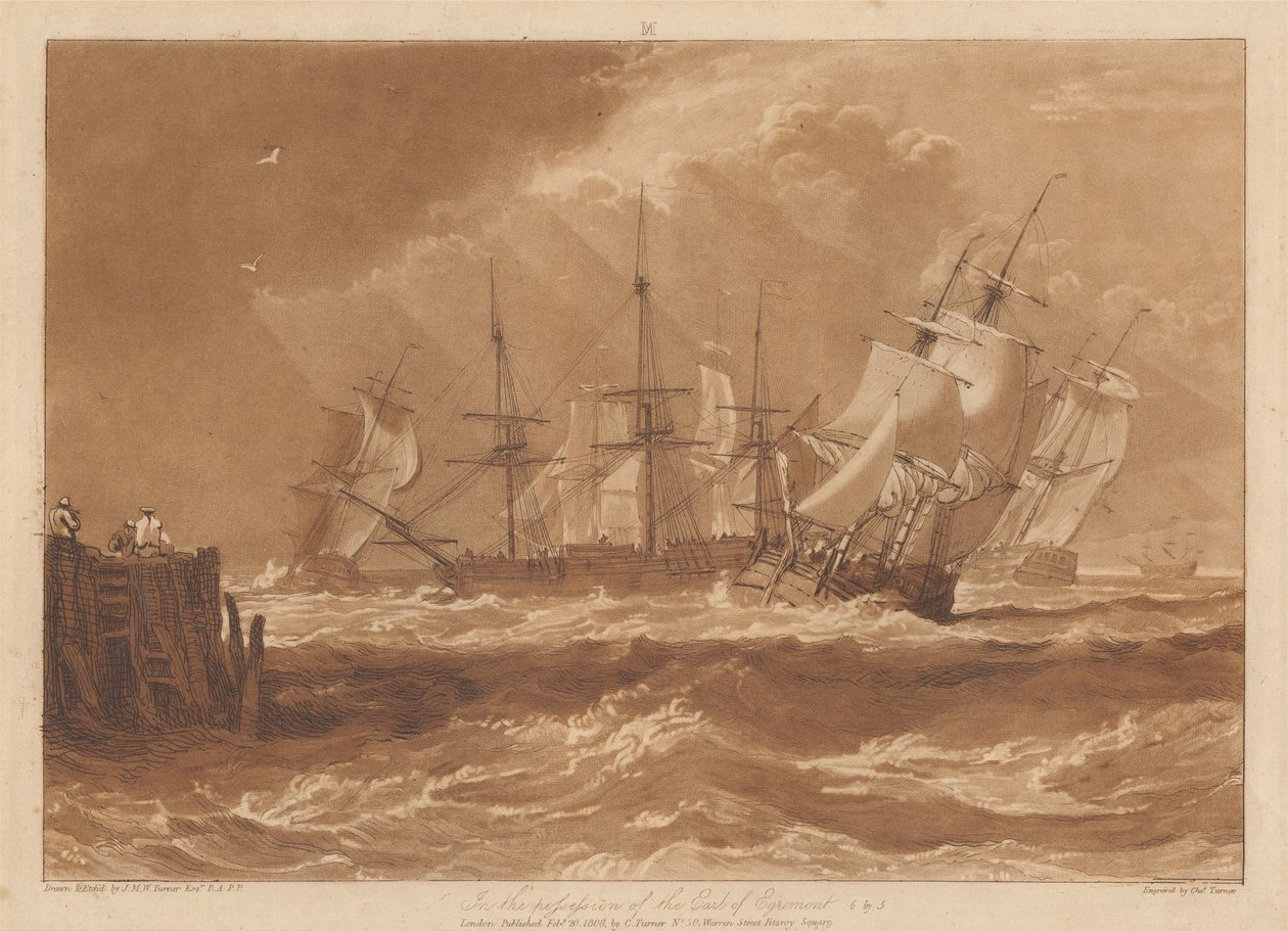 Navios numa brisa de Joseph Mallord William Turner
