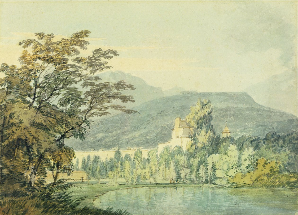 Villa de Sir William Hamilton, c.1795 (wc com lápis sobre papel) de Joseph Mallord William Turner
