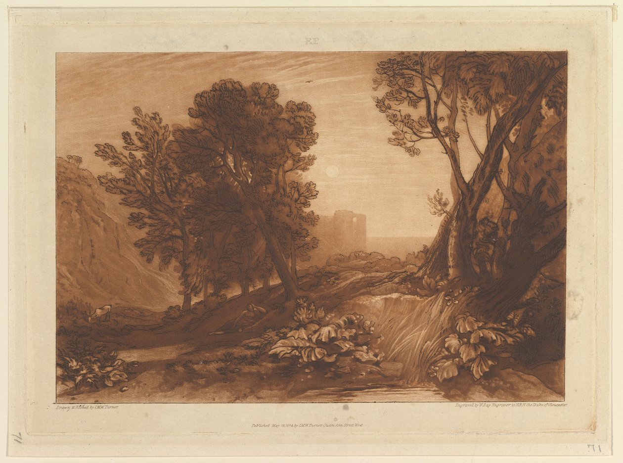 Solidão, ou The Reading Magdalen Liber Studiorum, parte XI, chapa 53, 12 de maio de 1814. de Joseph Mallord William Turner