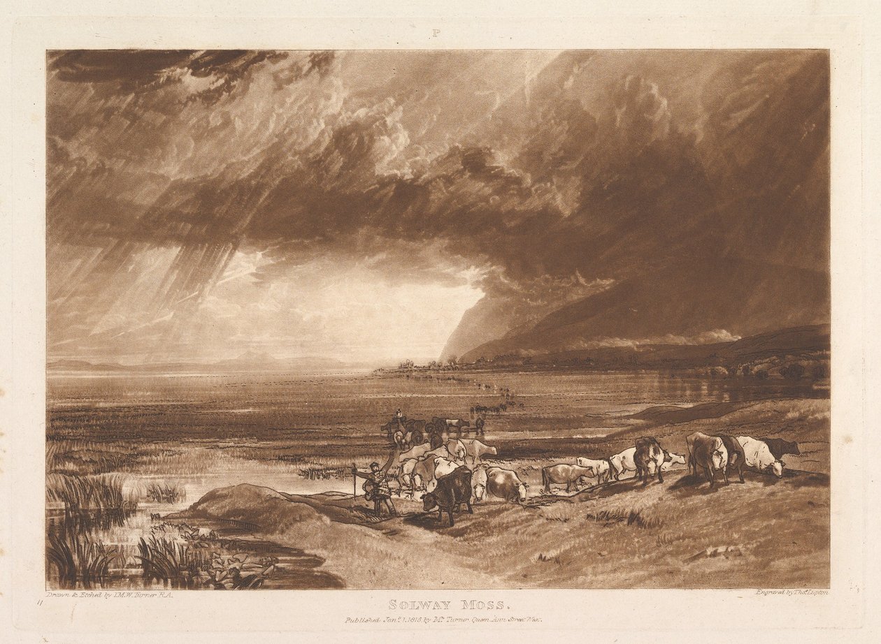 Solway Moss Liber Studiorum, parte XI, chapa 52, 1 de janeiro de 1816. de Joseph Mallord William Turner