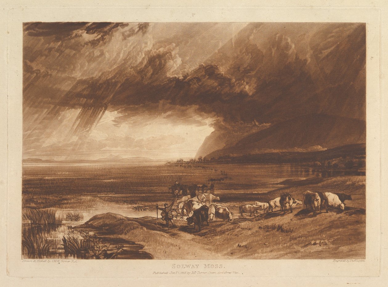 Solway Moss Liber Studiorum, parte XI, chapa 52, 1 de janeiro de 1816. de Joseph Mallord William Turner