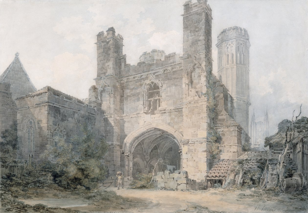St. Augustine&39;s Gate, Canterbury, c.1797 (w - c sobre lápis em papel tecido) de Joseph Mallord William Turner