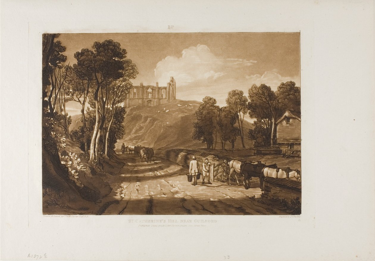 Colina de Santa Catarina, perto de Guilford de Joseph Mallord William Turner