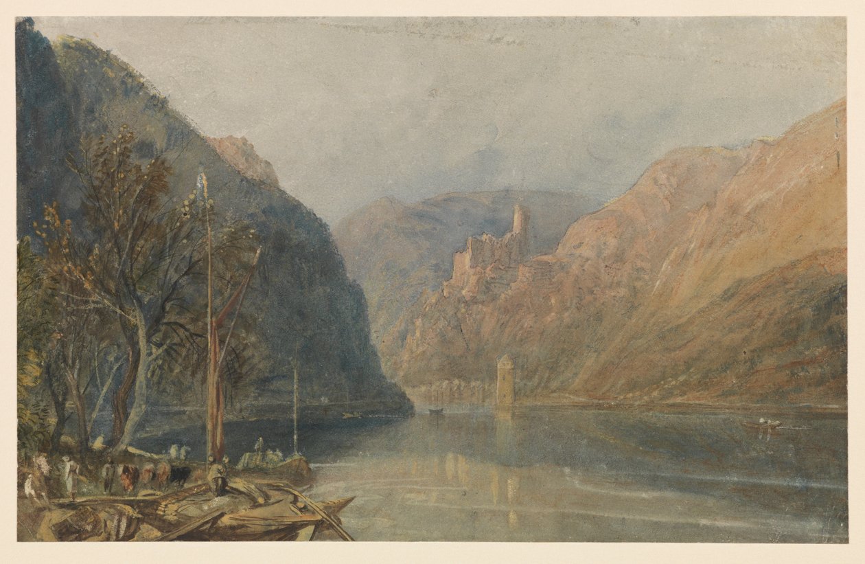 Castelo de São Goarshausen e Katz, 1817 de Joseph Mallord William Turner