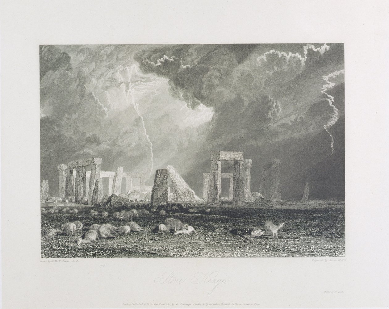 Stone Henge, 1829 (gravura e gravura) de Joseph Mallord William Turner