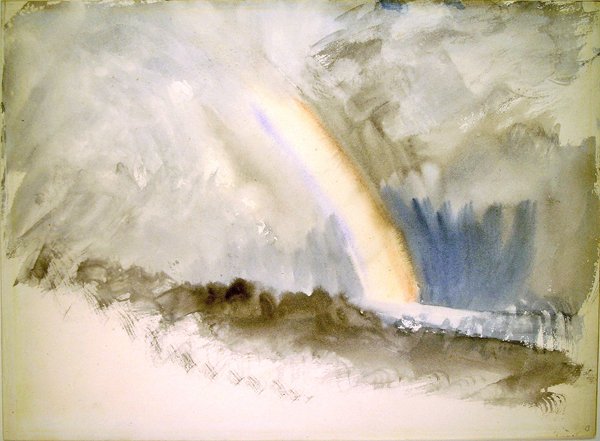 Stormy Landscape with a Rainbow (aquarela sobre papel) de Joseph Mallord William Turner