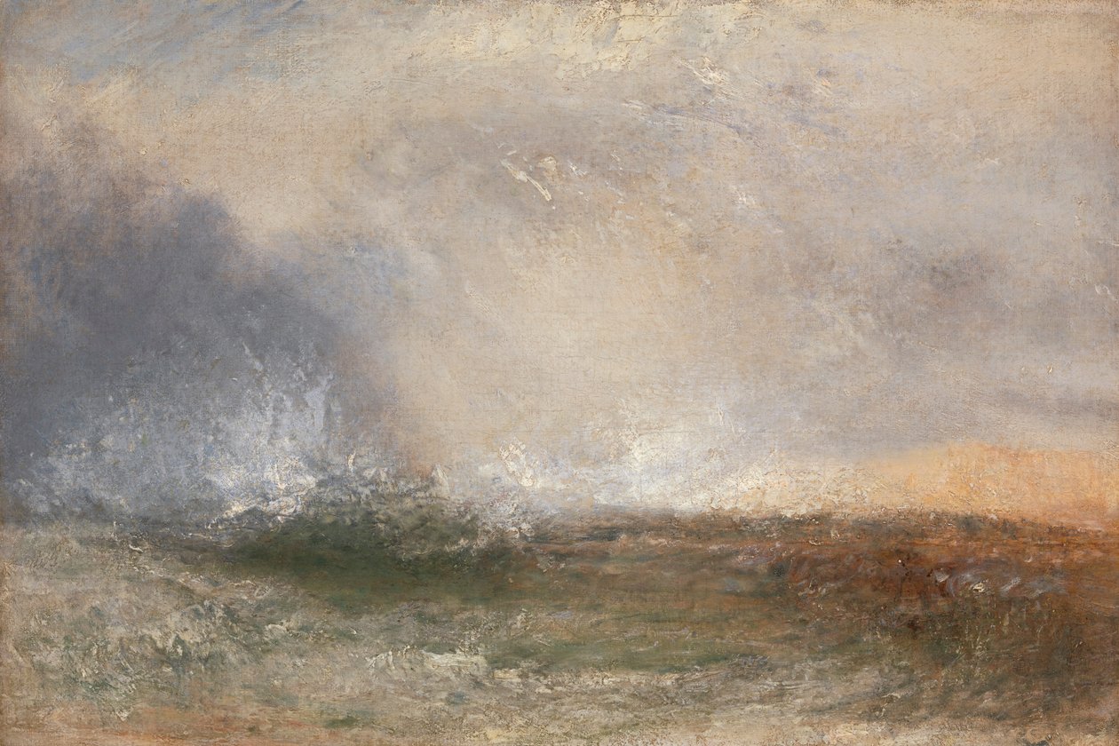 Mar tempestuoso a partir de uma costa de Joseph Mallord William Turner
