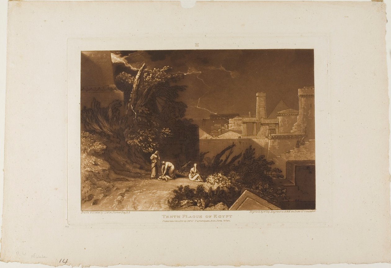 Décima Praga do Egito, placa 61 de Liber Studiorum de Joseph Mallord William Turner