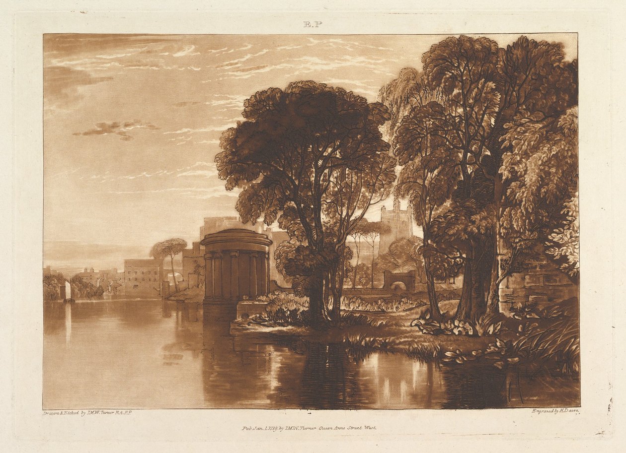 The Alcove, Isleworth Liber Studiorum, parte XIII, chapa 63, 1 de janeiro de 1819. de Joseph Mallord William Turner