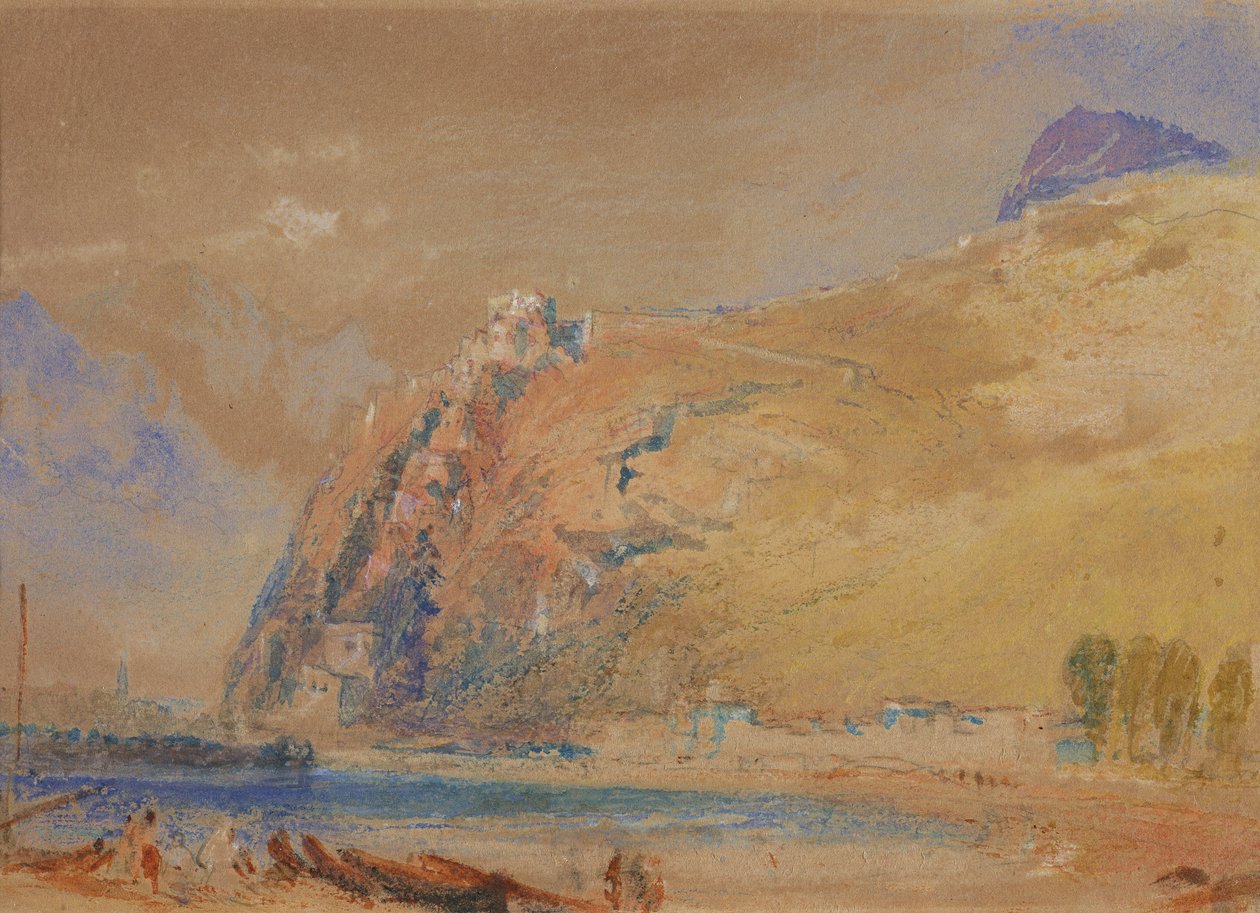 A Bastilha em Grenoble a partir do Vale do Isere, c.1836 (aguarela sobre papel) de Joseph Mallord William Turner