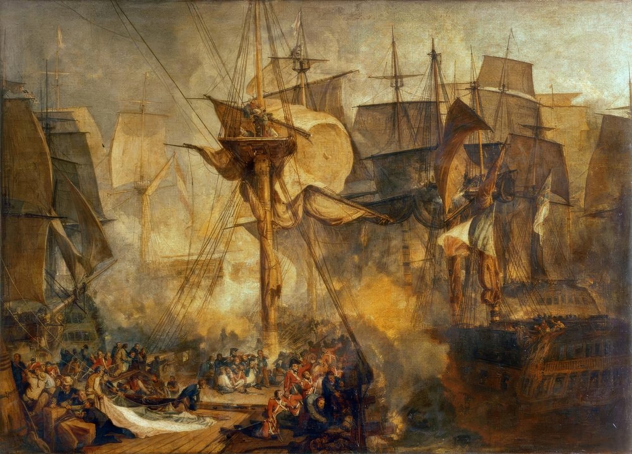 A Batalha de Trafalgar - de Turner. de Joseph Mallord William Turner