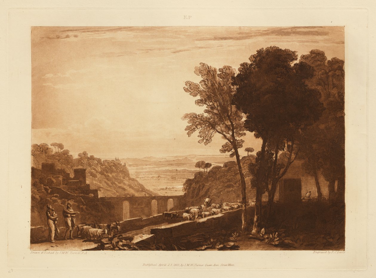 A ponte e as cabras de Joseph Mallord William Turner