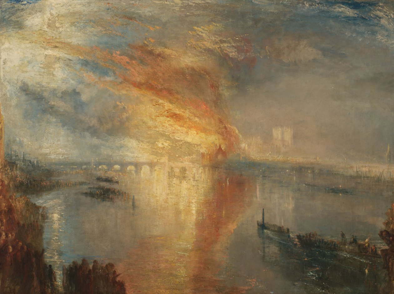 A Queima das Casas dos Lordes e dos Comuns, 16 de outubro de 1834, 1835 de Joseph Mallord William Turner