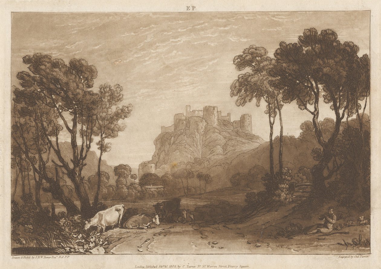 O castelo acima dos prados de Joseph Mallord William Turner