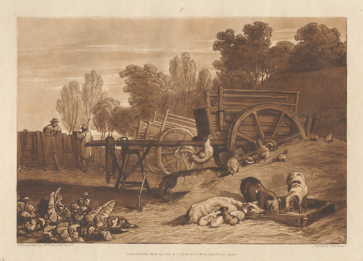 O pátio da quinta com o galo de Joseph Mallord William Turner