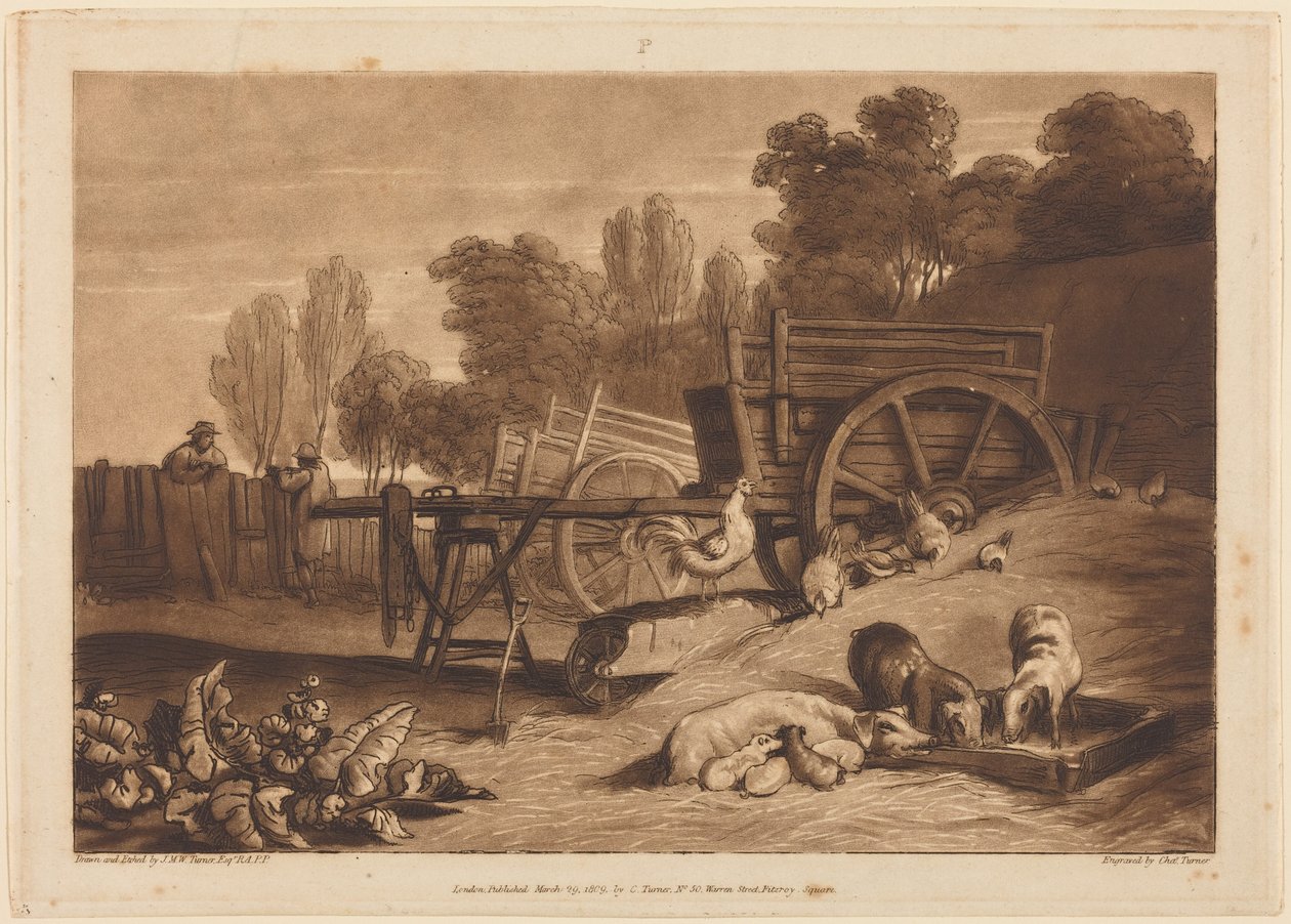 O pátio da quinta com o galo de Joseph Mallord William Turner