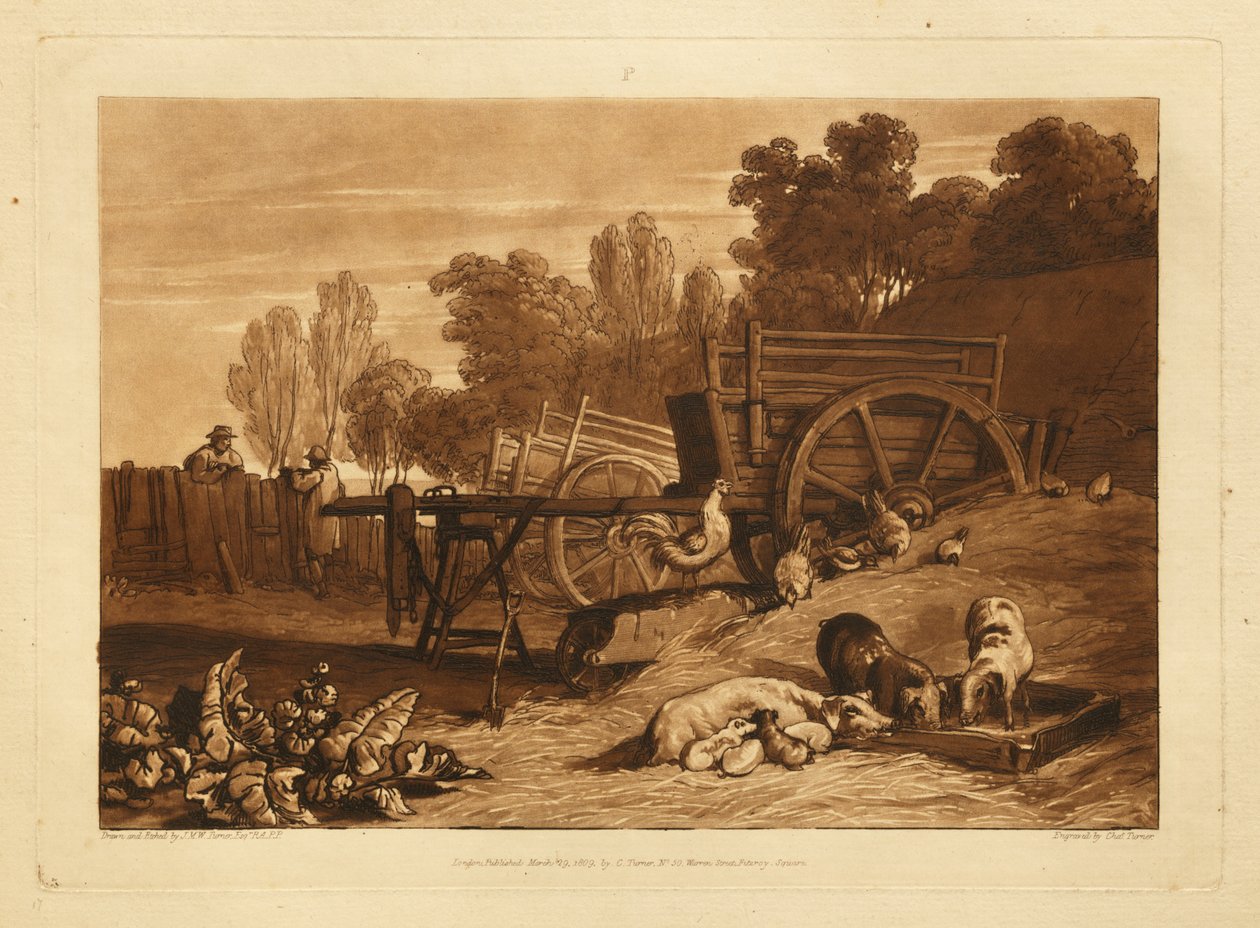 O pátio da quinta com o galo de Joseph Mallord William Turner