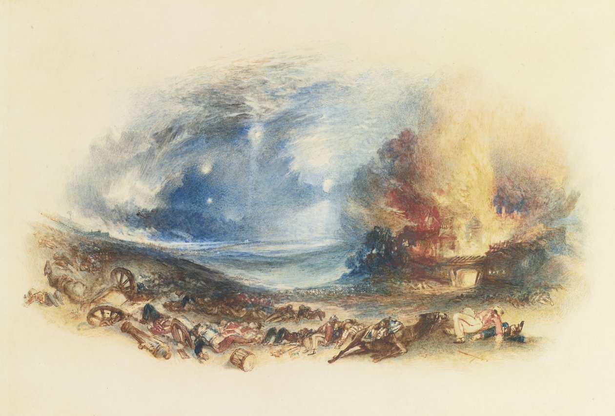 O campo de Waterloo, visto de Hougoumont, c. 1830 de Joseph Mallord William Turner