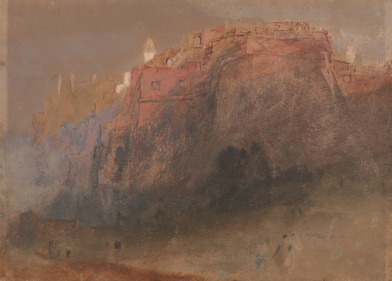 O rochedo fortificado do Mónaco visto de leste de Joseph Mallord William Turner