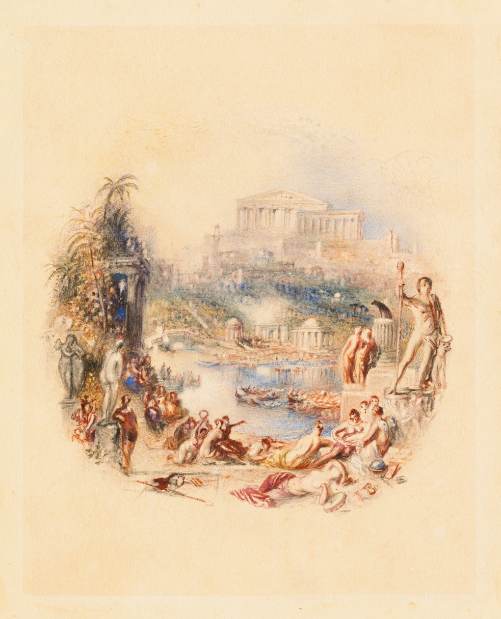 O jardim: uma ilustração para "O Epicurista", de Thomas Moore de Joseph Mallord William Turner