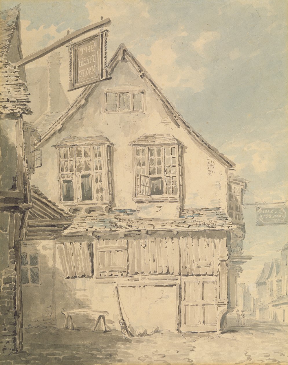 A estalagem "Coração de Carvalho", c.1794 (aguarela sobre papel) de Joseph Mallord William Turner