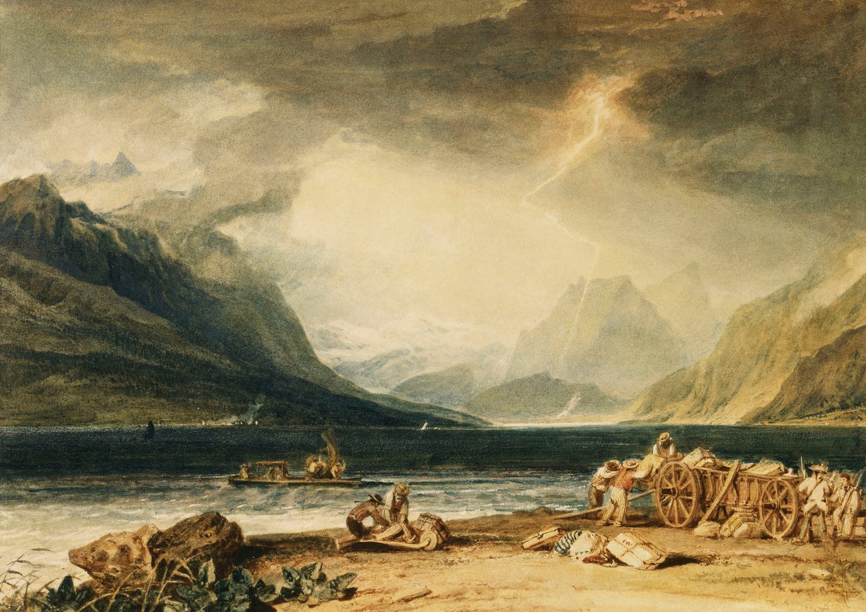 O Lago de Thun, Suíça, c.1802-10 (aquarela) de Joseph Mallord William Turner