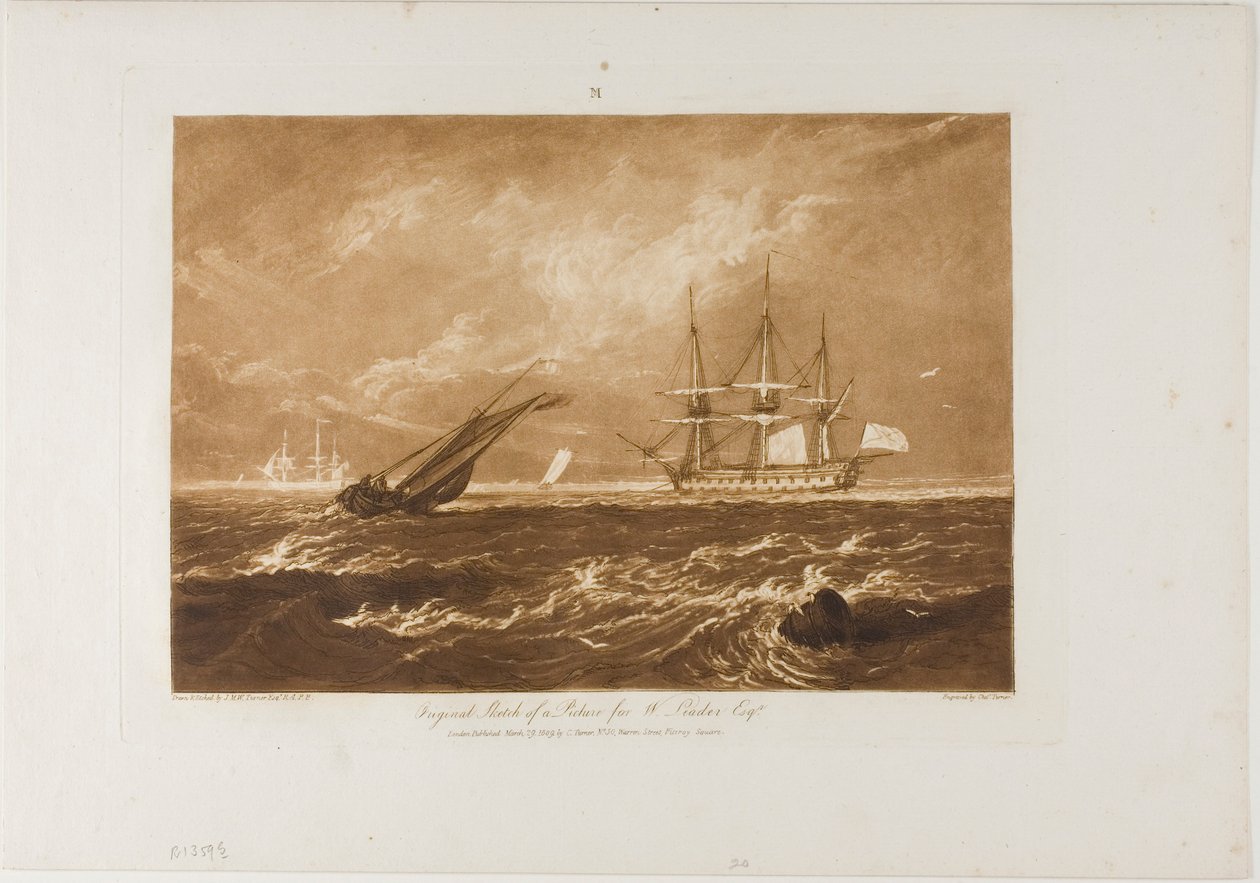 The Leader Sea Piece, placa 20 do Liber Studiorum de Joseph Mallord William Turner