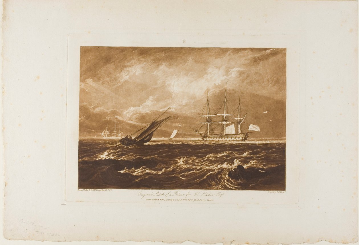 The Leader Sea Piece, placa 20 do Liber Studiorum de Joseph Mallord William Turner