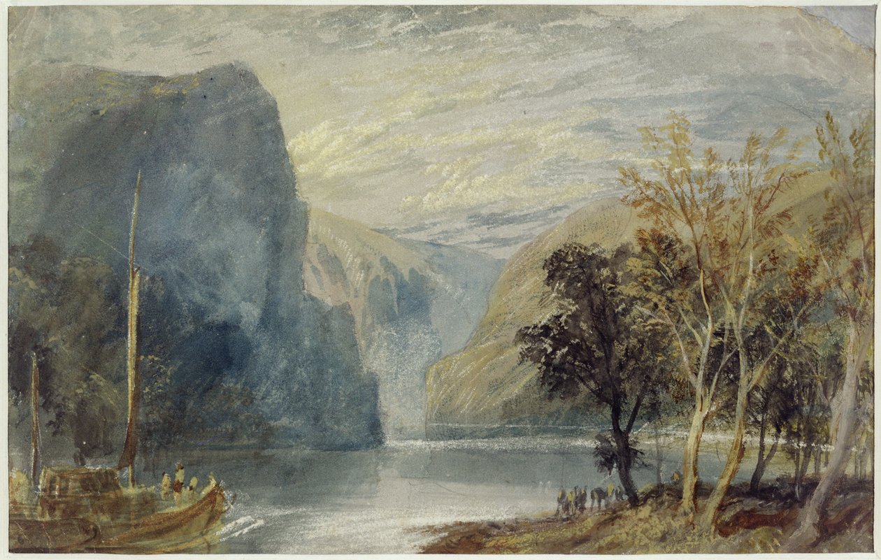 The Lorelei Rock, c.1817 (lápis e aquarela sobre papel) de Joseph Mallord William Turner