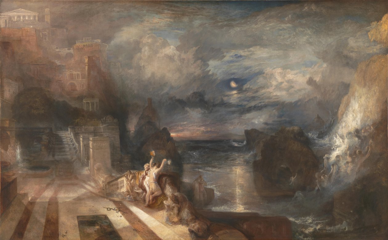 A despedida de herói e Leander, antes de 1837 de Joseph Mallord William Turner