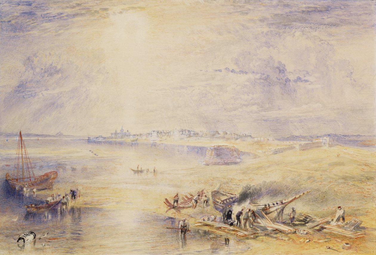O Mar Vermelho e Suez (wc no papel) de Joseph Mallord William Turner