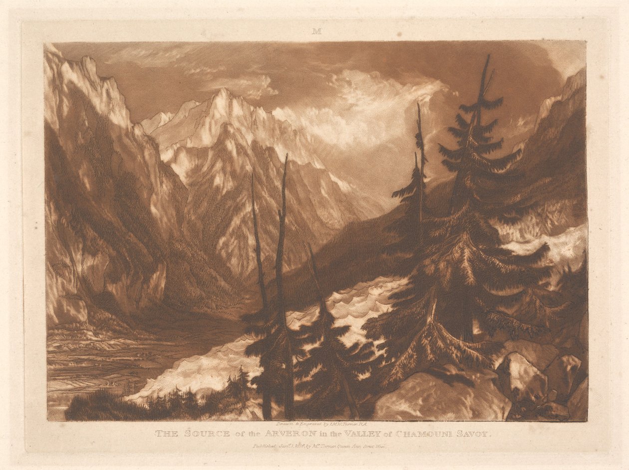 A nascente do Arveron no vale de Chamonix, Saboia de Joseph Mallord William Turner