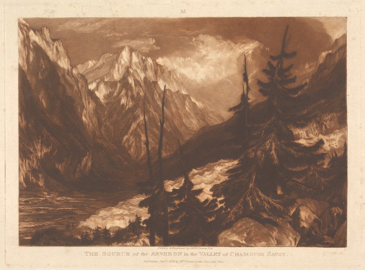 A nascente do Arveron no vale de Chamonix, Saboia de Joseph Mallord William Turner
