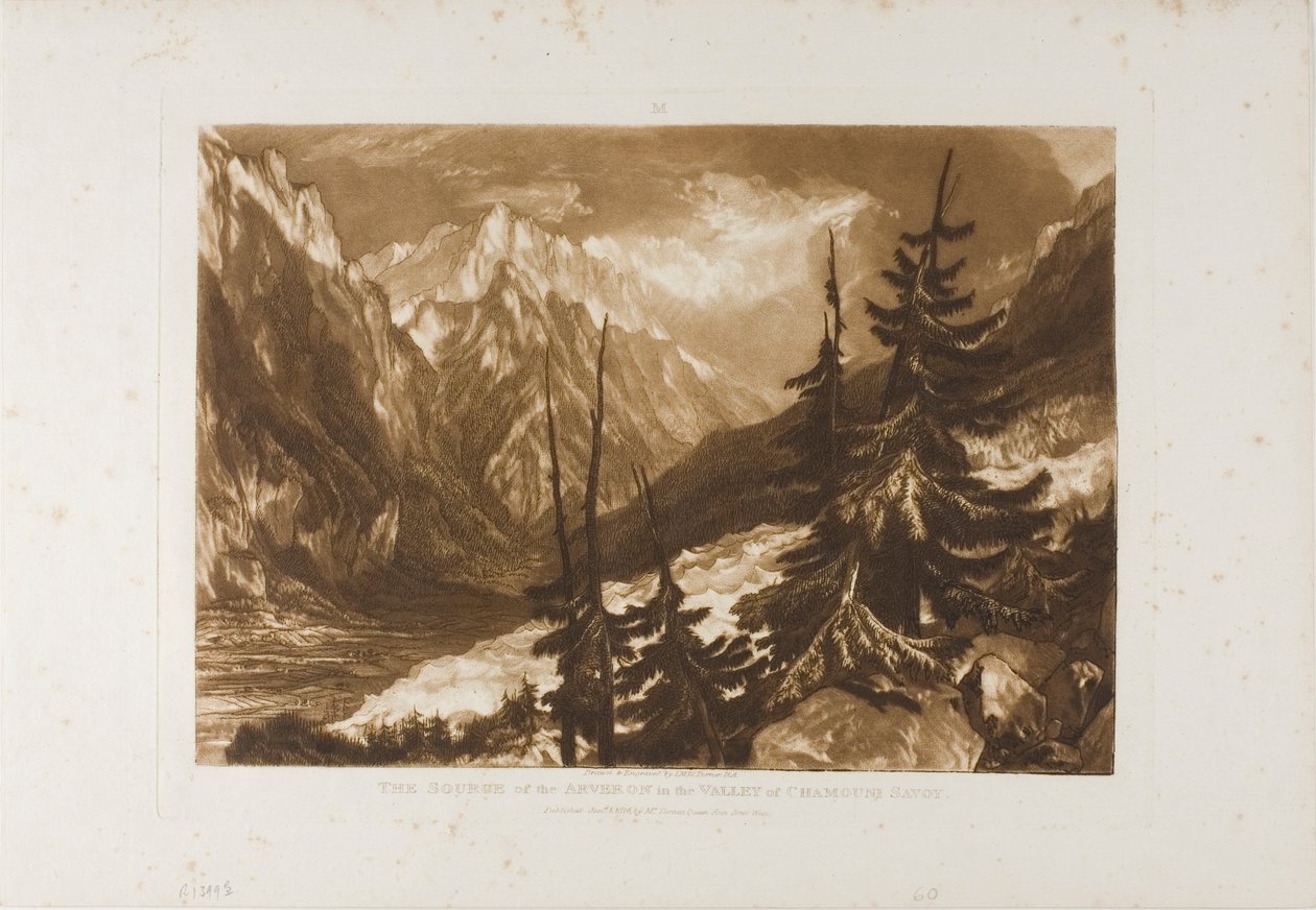 A Fonte do Arveron, placa 60 do Liber Studiorum de Joseph Mallord William Turner