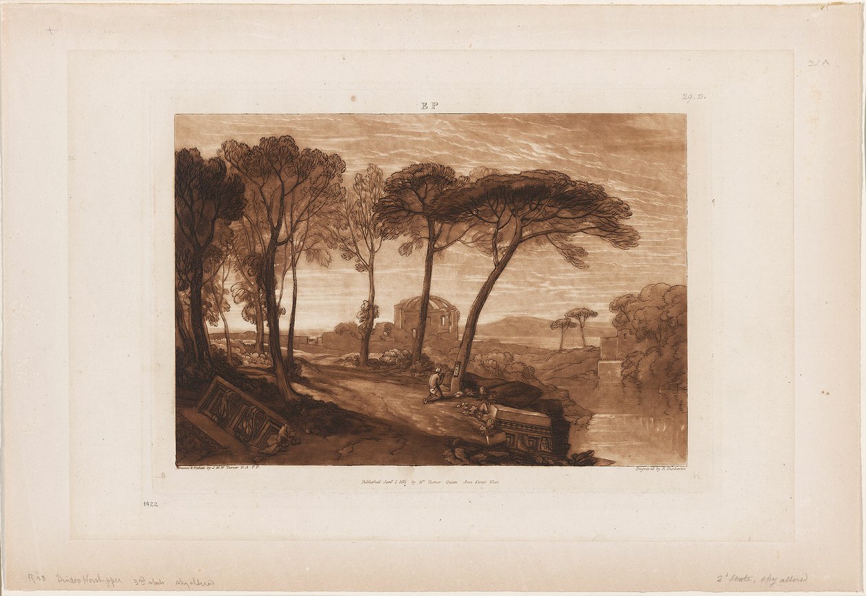 O Templo de Minerva Medica, placa 23 do Liber Studiorum de Joseph Mallord William Turner