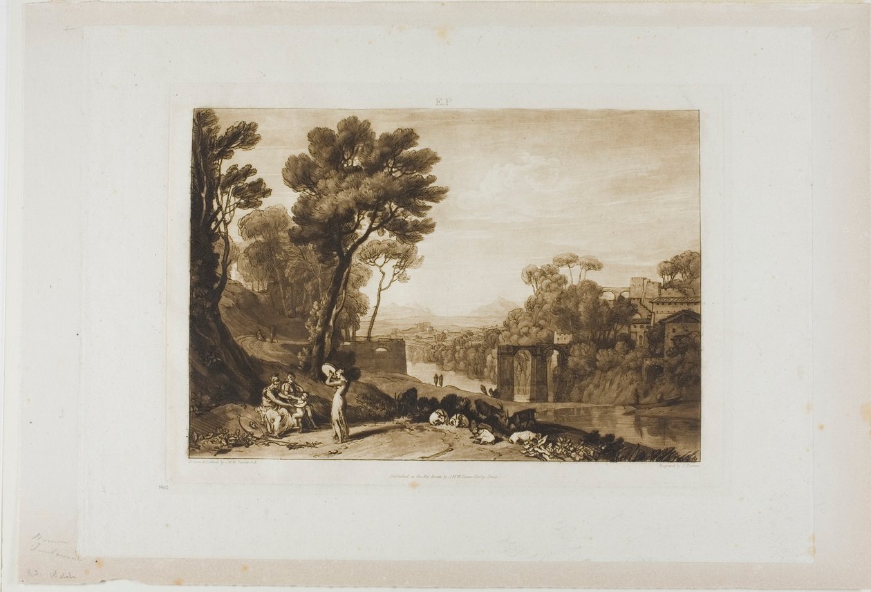 A Mulher e o Tambourine, prato 3 do Liber Studiorum de Joseph Mallord William Turner