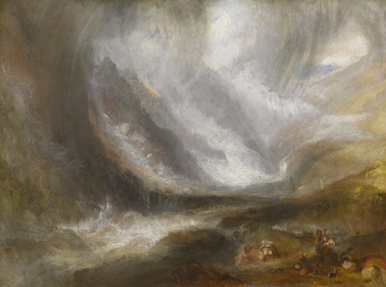 Vale de Aosta: tempestade de neve, avalanche e tempestade, 1836-37 de Joseph Mallord William Turner