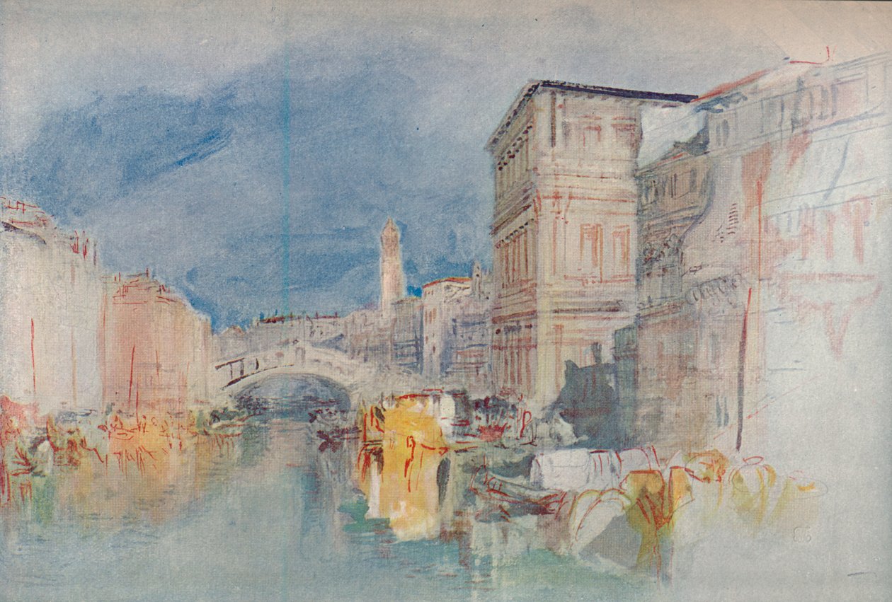 Veneza: Casa Grimani e o Rialto, 1909 de Joseph Mallord William Turner