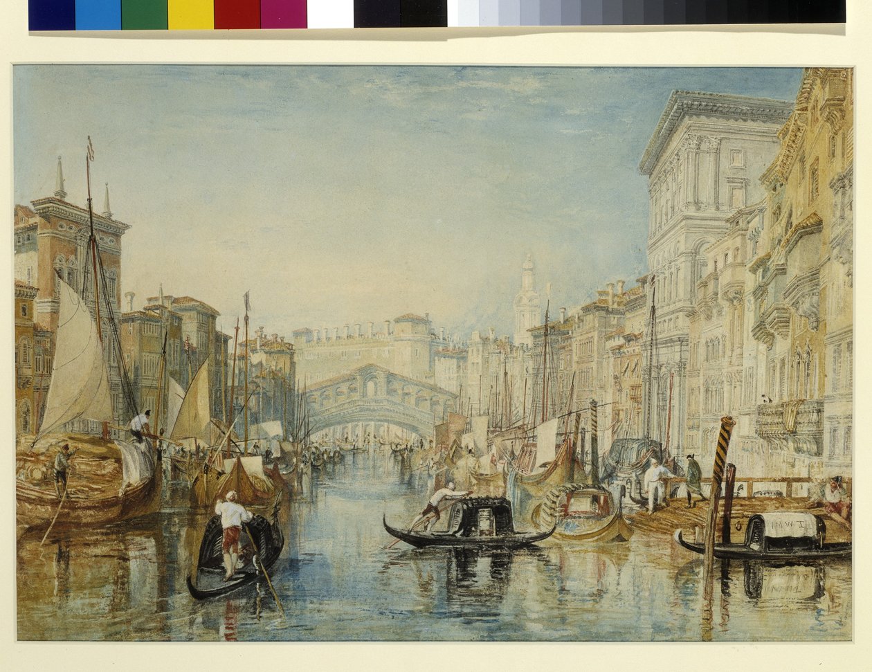 Veneza, O Rialto (aguarela sobre lápis sobre papel branco) de Joseph Mallord William Turner