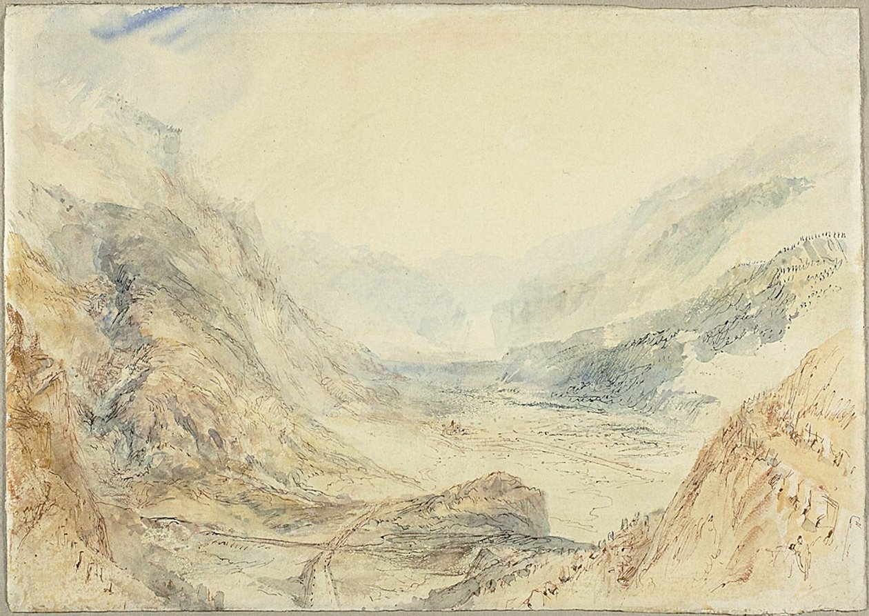 Vista do desfiladeiro de São Gotardo, Suíça de Joseph Mallord William Turner