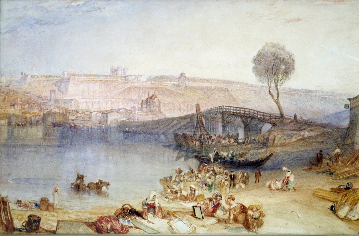 Vista do local e do castelo de Saint Germain en Laye. Pintura de Joseph Mallord William Turner (1775-1851) de Joseph Mallord William Turner
