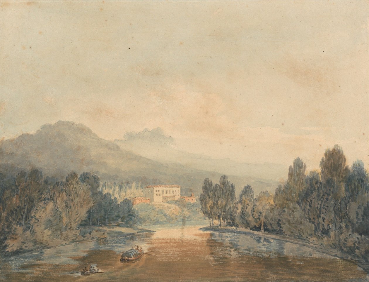 Villa Salviati, junto ao rio Arno de Joseph Mallord William Turner